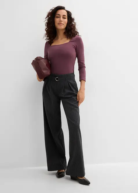 Pantaloni larghi con pinces, bonprix