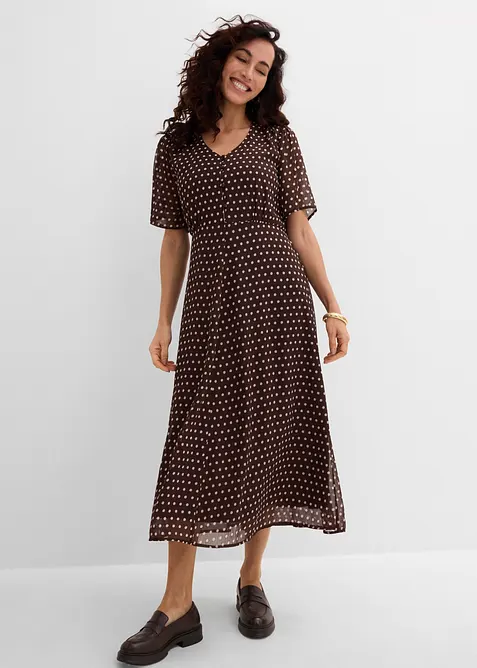 Abito midi in satin fluido, bonprix