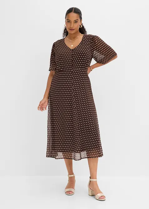 Abito midi in satin fluido, bonprix