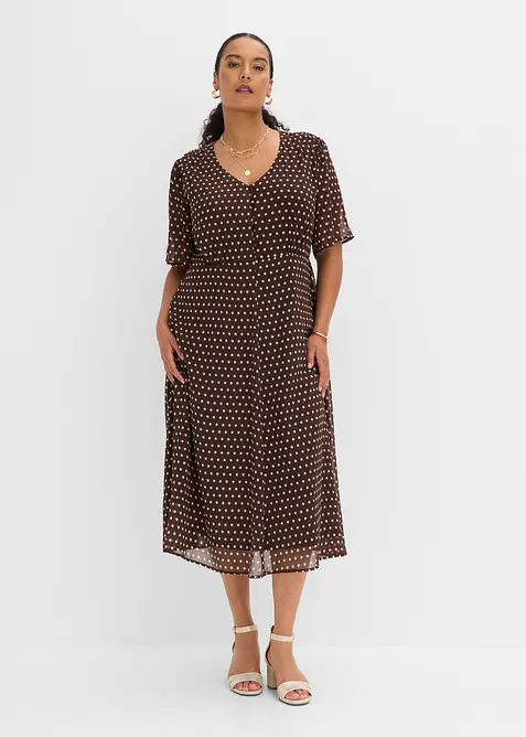 Abito midi in satin fluido, bonprix