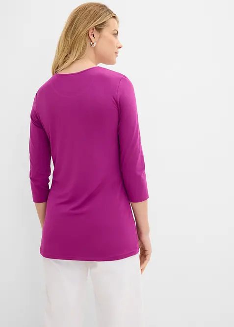 Maglia lunga in morbido misto viscosa con doppio strato frontale (pacco da 2), bonprix
