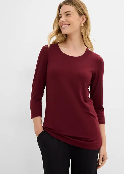 Maglia lunga in morbido misto viscosa con doppio strato frontale (pacco da 2), bonprix