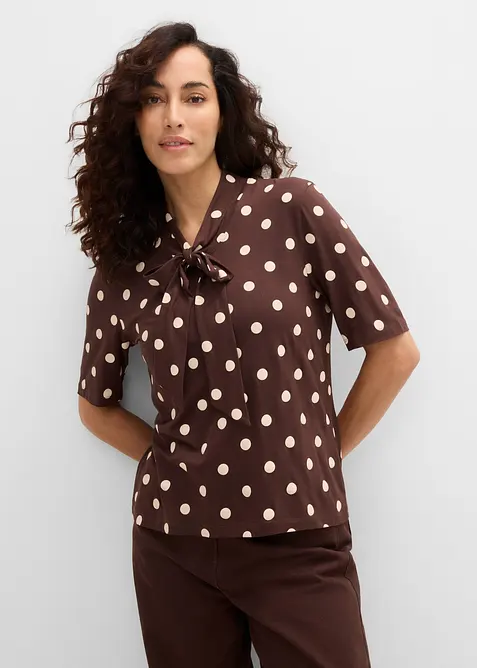 Maglia con fiocco al collo, bonprix