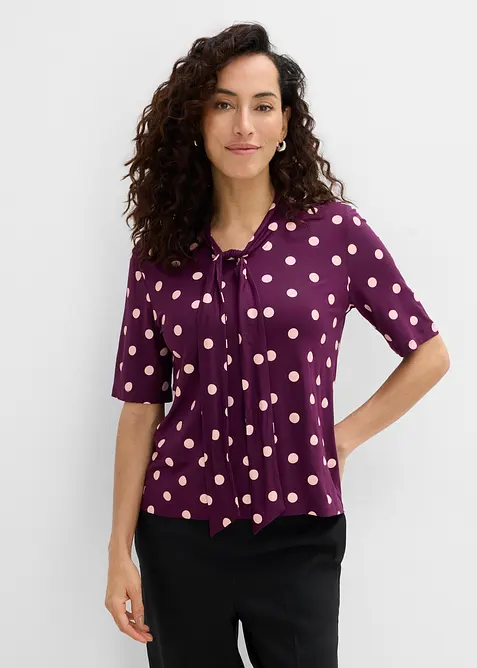 Maglia con fiocco al collo, bonprix