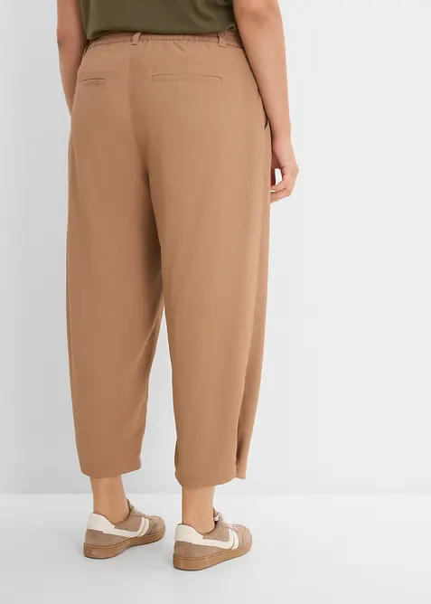 Pantaloni barrel in misto cotone ed elastan, bonprix