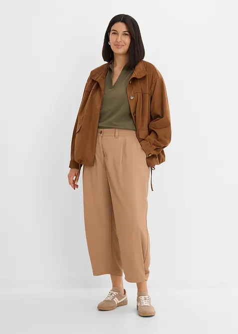 Pantaloni barrel in misto cotone ed elastan, bonprix