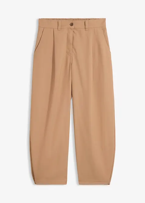 Pantaloni barrel in misto cotone ed elastan, bonprix