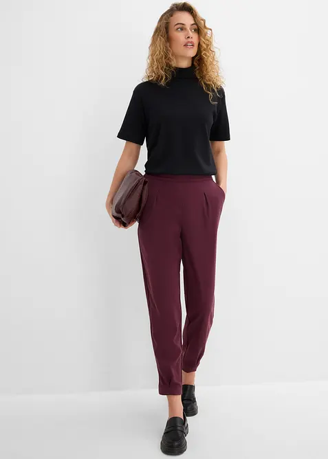 Pantaloni cropped con viscosa, bonprix