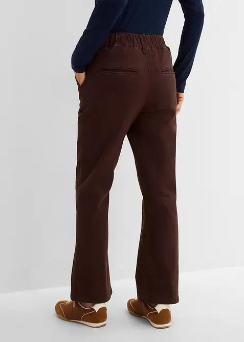 Pantaloni in twill di cotone elasticizzato, bonprix
