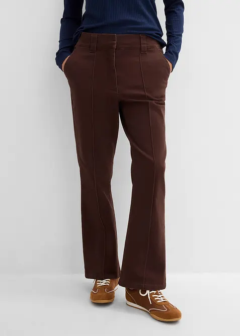 Pantaloni in twill di cotone elasticizzato, bonprix