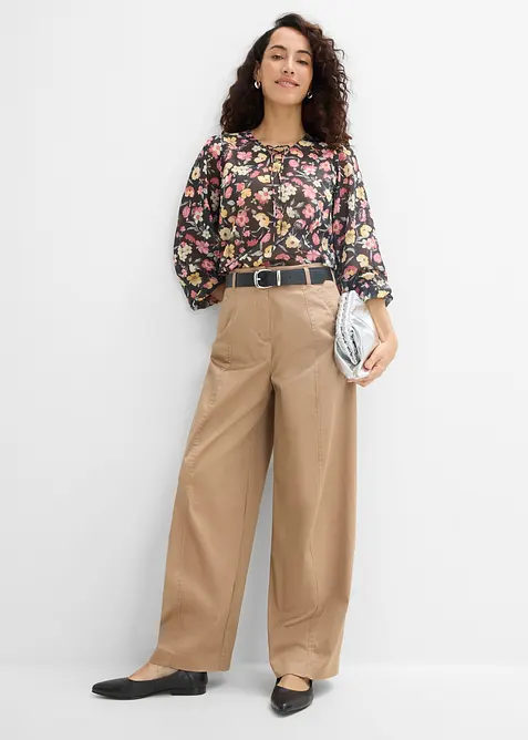 Pantaloni barrel in twill, bonprix