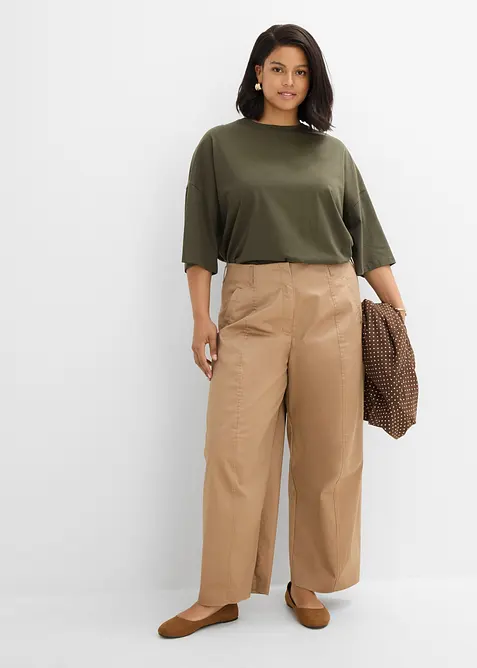 Pantaloni barrel in twill, bonprix
