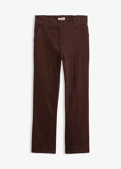 Pantaloni in twill di cotone elasticizzato, bonprix