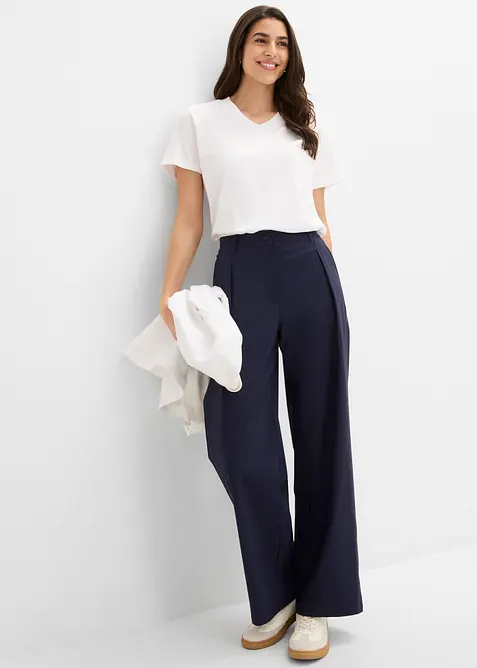 Pantaloni con pinces in bengalina di misto viscosa, bonprix