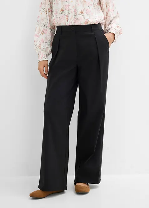 Pantaloni con pinces in bengalina elasticizzata, bonprix