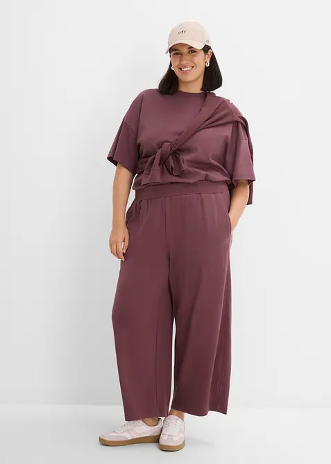 Pantaloni in jersey interlock di cotone., bonprix
