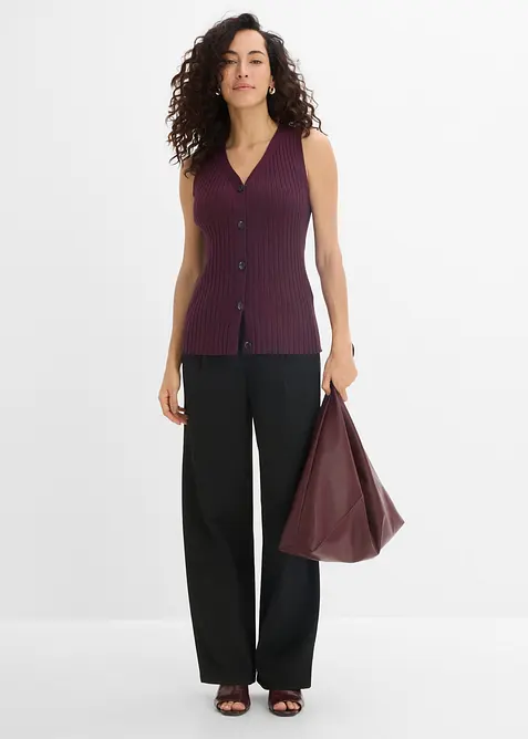 Pantaloni in punto di Roma con pinces, bonprix