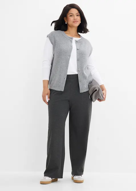 Pantaloni in punto di Roma con pinces, bonprix