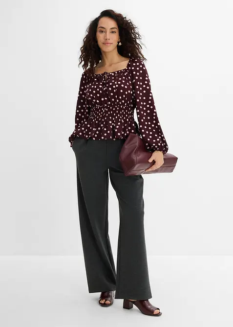 Pantaloni in punto di Roma con pinces, bonprix