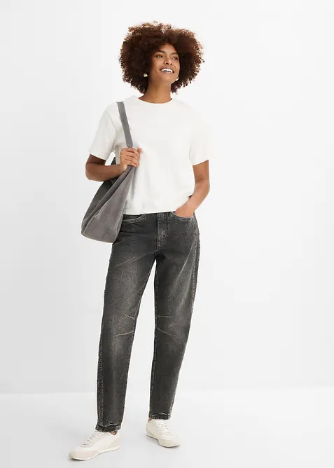 Mom jeans a vita alta, bonprix