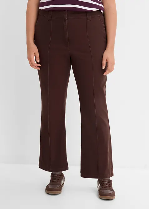 Pantaloni in twill di cotone elasticizzato, bonprix