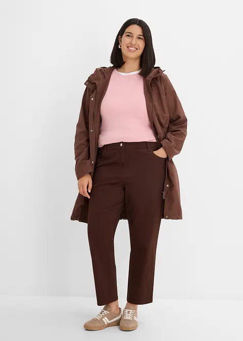 Pantaloni in twill dal taglio dritto a vita alta, bonprix