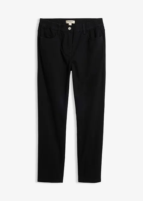 Pantaloni in twill dal taglio dritto a vita alta, bonprix