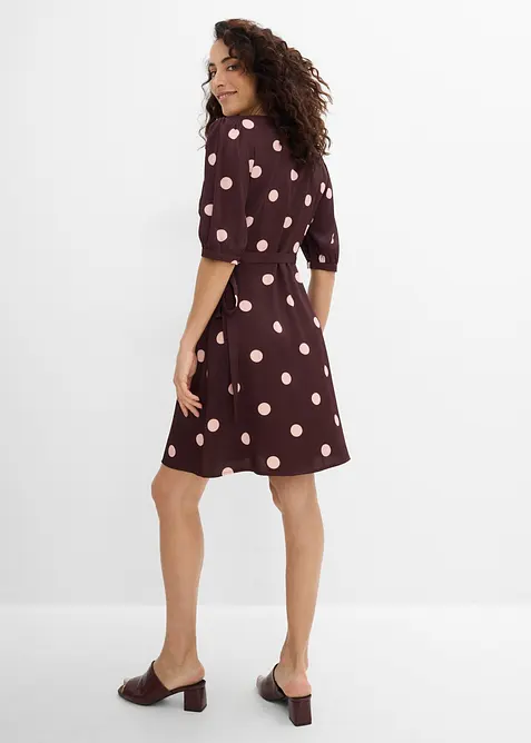 Abito a portafoglio in satin fluido, bonprix