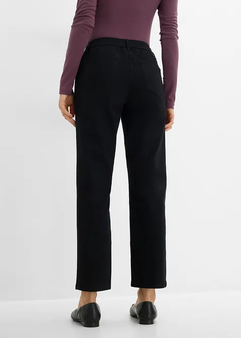 Pantaloni in twill dal taglio dritto a vita alta, bonprix
