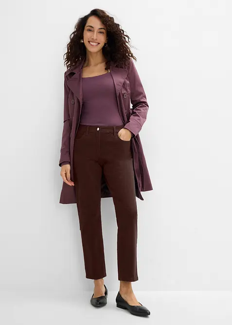 Pantaloni in twill dal taglio dritto a vita alta, bonprix