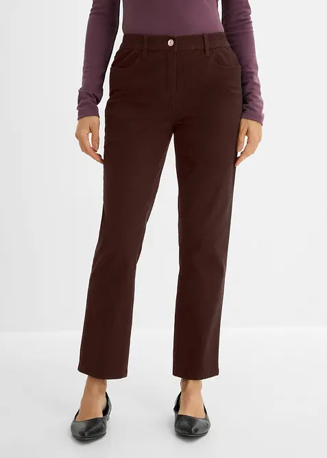 Pantaloni in twill dal taglio dritto a vita alta, bonprix