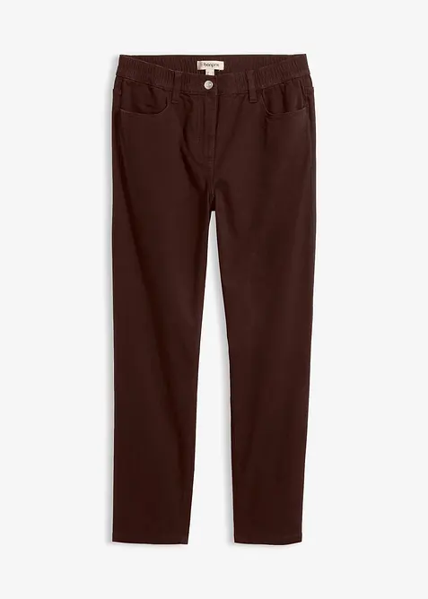 Pantaloni in twill dal taglio dritto a vita alta, bonprix