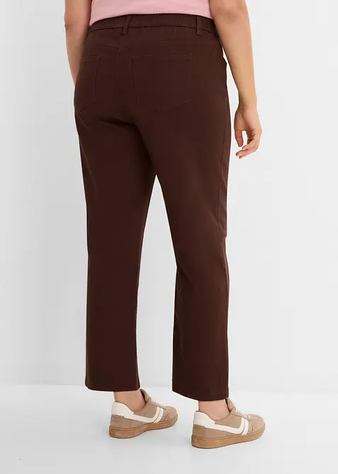Pantaloni in twill dal taglio dritto a vita alta, bonprix