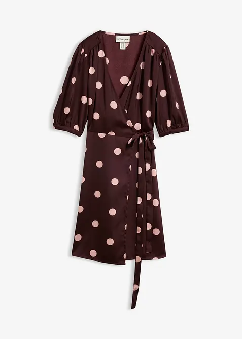 Abito a portafoglio in satin fluido, bonprix