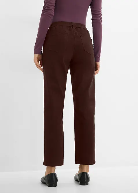Pantaloni in twill dal taglio dritto a vita alta, bonprix