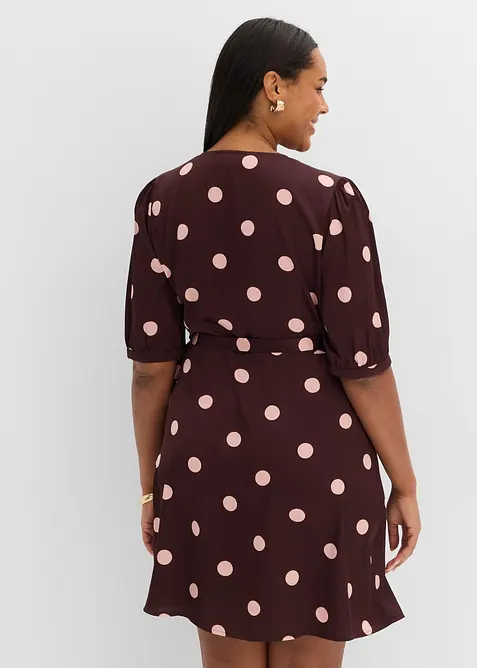 Abito a portafoglio in satin fluido, bonprix