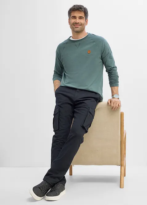 Maglia a maniche lunghe in puro cotone biologico (pacco da 2), bonprix