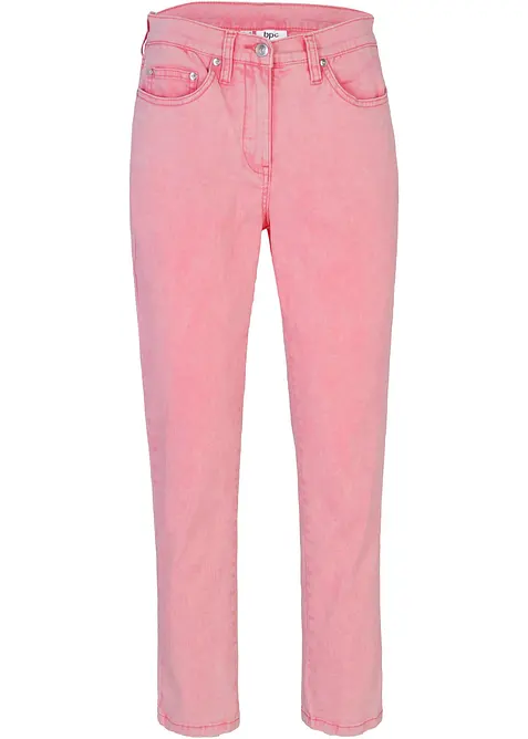Pantaloni cropped in twill efetto usato, bonprix