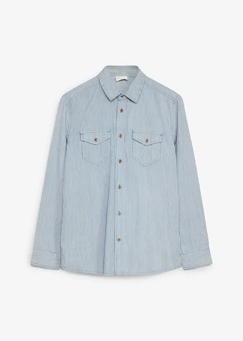 Camicia in jeans in puro cotone a maniche lunghe, bonprix