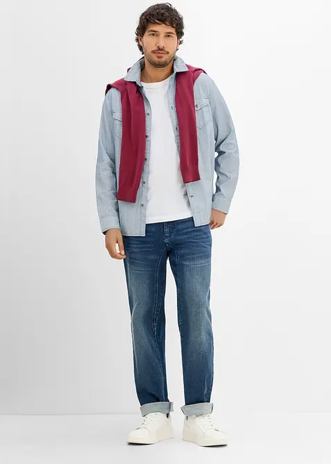 Camicia in jeans in puro cotone a maniche lunghe, bonprix