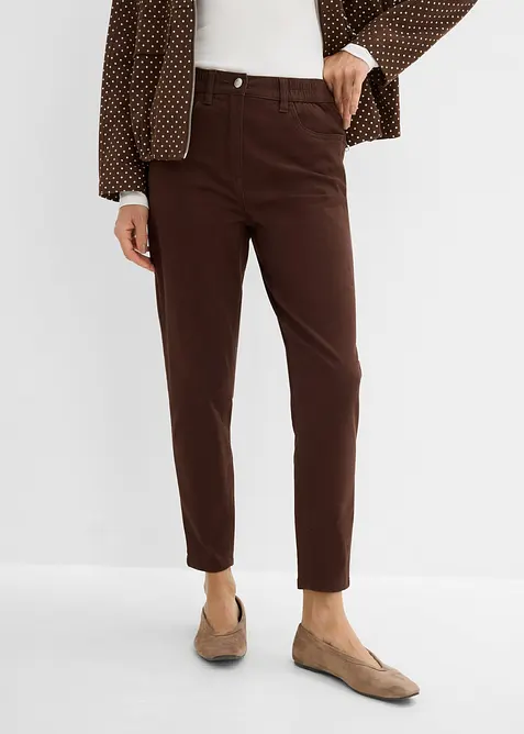 Pantaloni  mom a vita alta in twill, bonprix