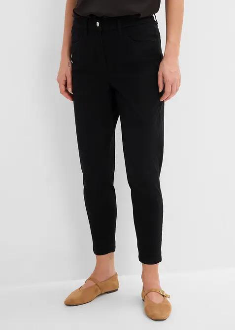 Pantaloni  mom a vita alta in twill, bonprix