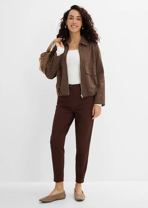 Pantaloni  mom a vita alta in twill, bonprix