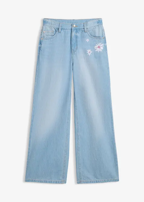 Jeans wide leg, vita media, bonprix
