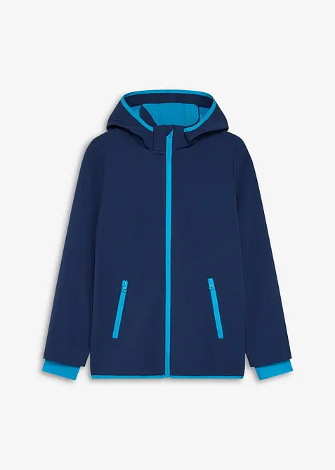 Softshell antivento con cappuccio staccabile, bonprix
