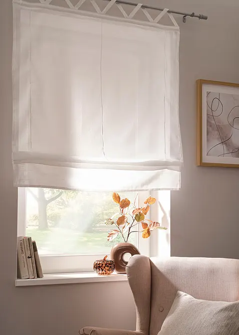 Tenda a pacchetto effetto lino con laccetti, bonprix