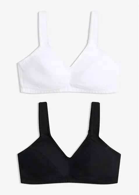 Reggiseno senza ferretto  con cotone biologico (pacco da 2), bonprix