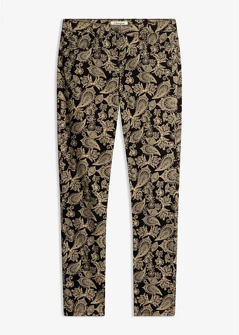 Pantaloni  in cotone elasticizzato fantasia, bonprix