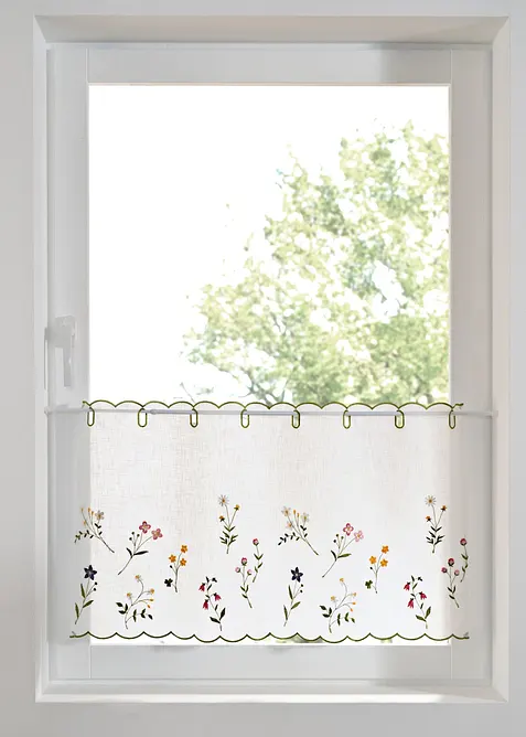 Tenda a vetro con ricami floreali, bonprix