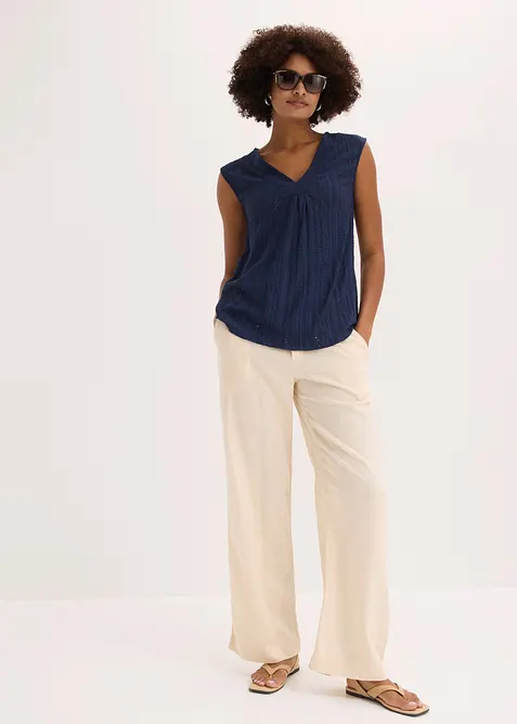 Top con ricami traforati, bonprix